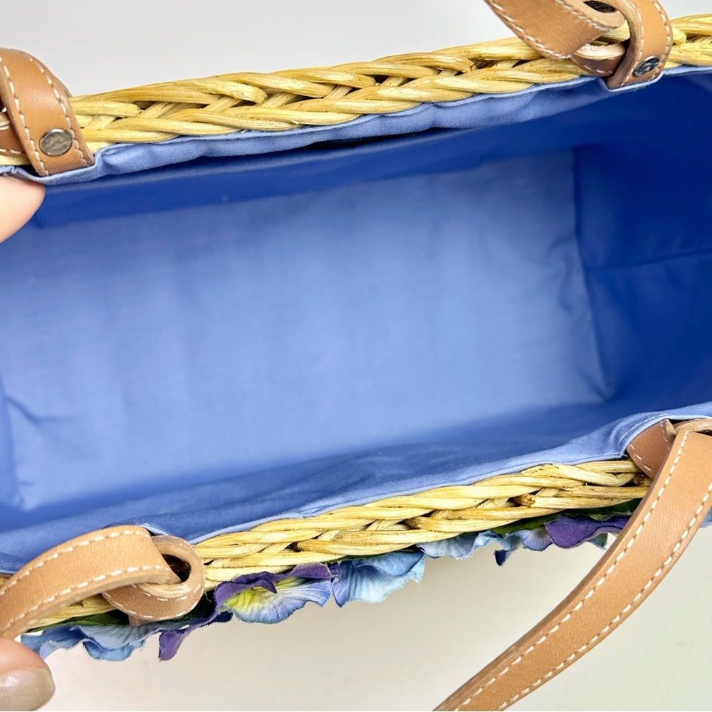 Kate Spade New York Straw Bag with Leather Top Handles NEW - Picture 9 of 10